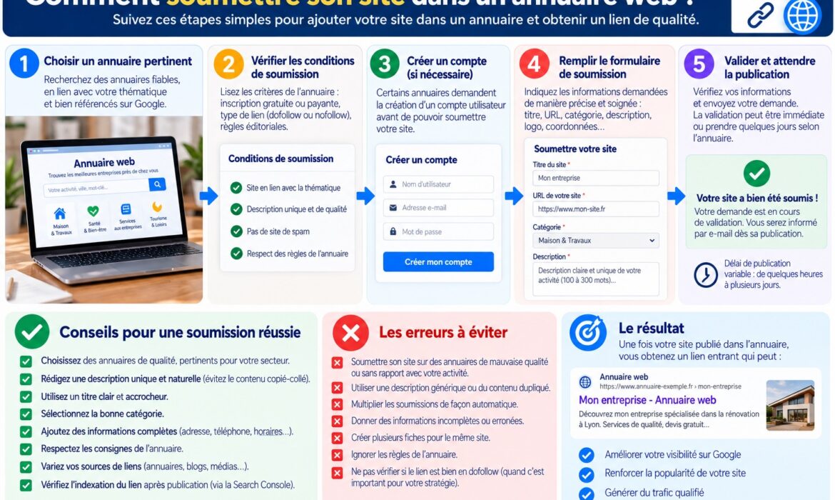 Comment soumettre son site dans un annuaire web : le guide pas à pas